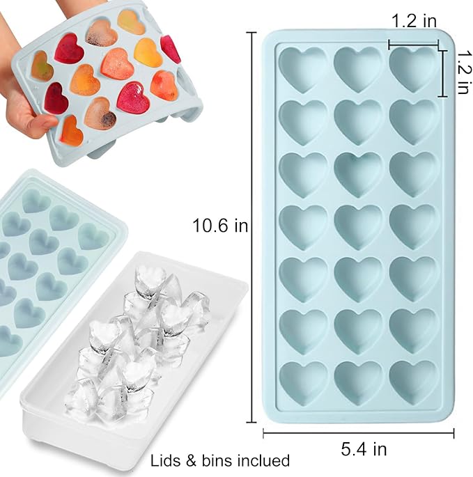 2 Pack Heart Shpaed Ice Cube Trays - Image 2