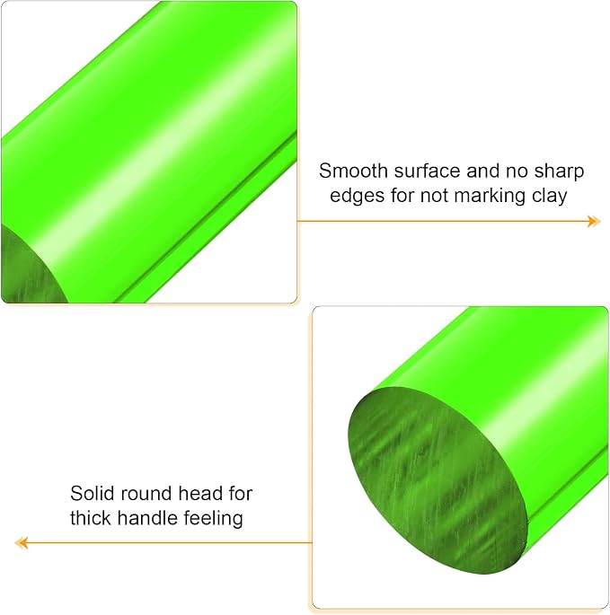 HARFINGTON Acrylic Clay Roller 8 Inch x 1 Inch Solid Non-Stick Plastic Round - Image 4