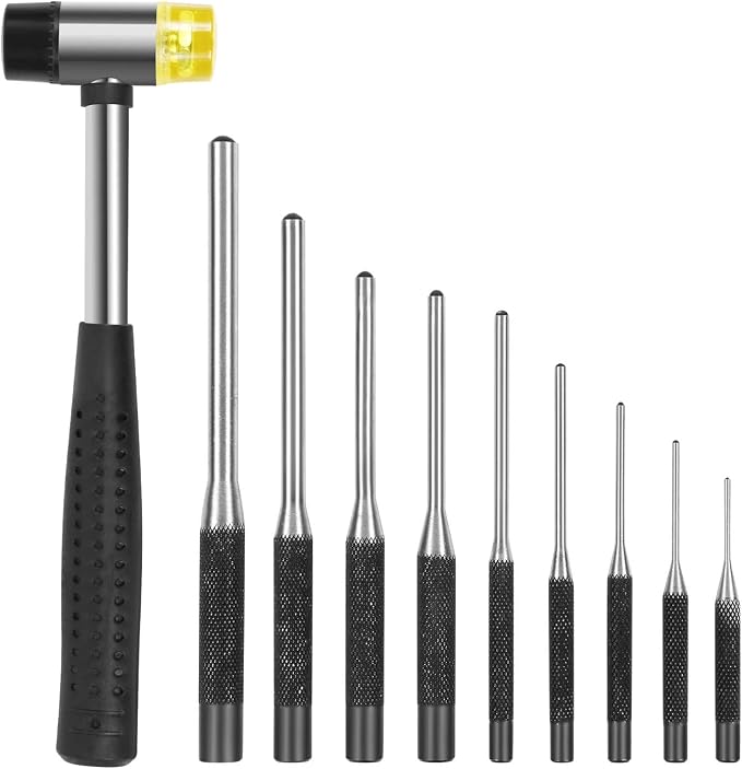 Roll Pin Punch Set with Storage Pouch, 9 Piece Steel Removal Tool Kit - Image 4