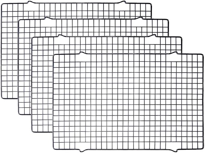 Tebery 4 Pack Black Heavy-Duty Wire Cooking Rack Baking Racks, Nonstick Baking by Tebery