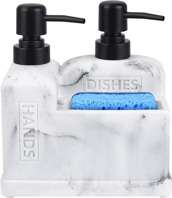 Kitchen Hand Soap and Dish Soap Dispenser Set, Dual Soap Dispenser by Deobath