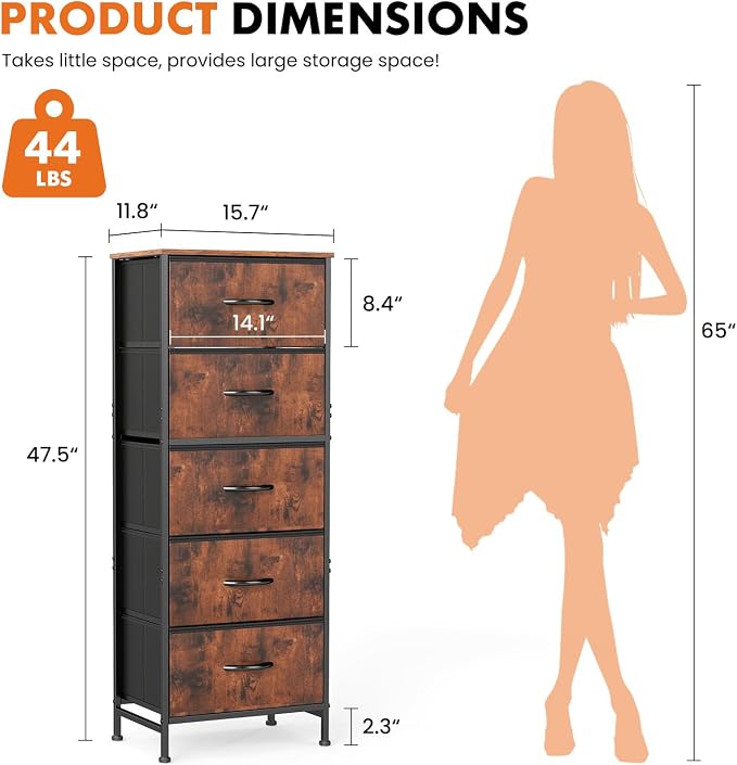 Sweetcrispy 5 Drawer Dresser - Image 3