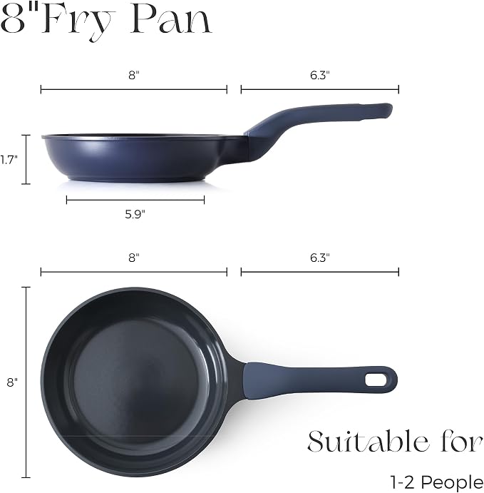 PRICUSIS Nonstick Frying Pan, 8/10/12 Inch Skillet - Image 9
