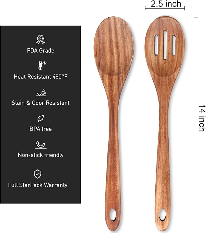 14 Inch Large Wooden Spoon for Cooking Utensil Mixing Spoons Baking Serving - Image 4