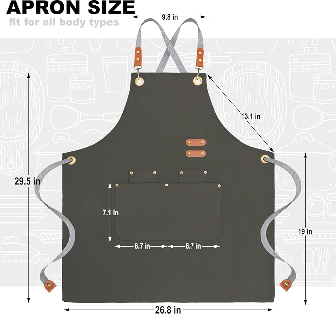 BeLuyi chef apron bib tool apron - Image 2