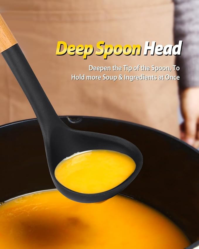 Silicone Pasta Fork and Ladle Spoon Set - Image 4