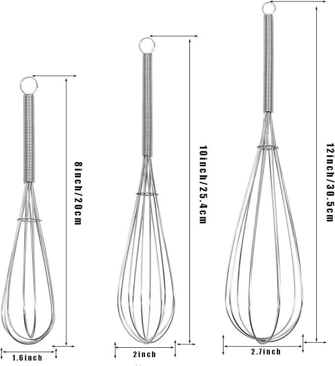 Digead Mini Wire Whisk, 10 & 12 Inch Small Whisk - Image 2