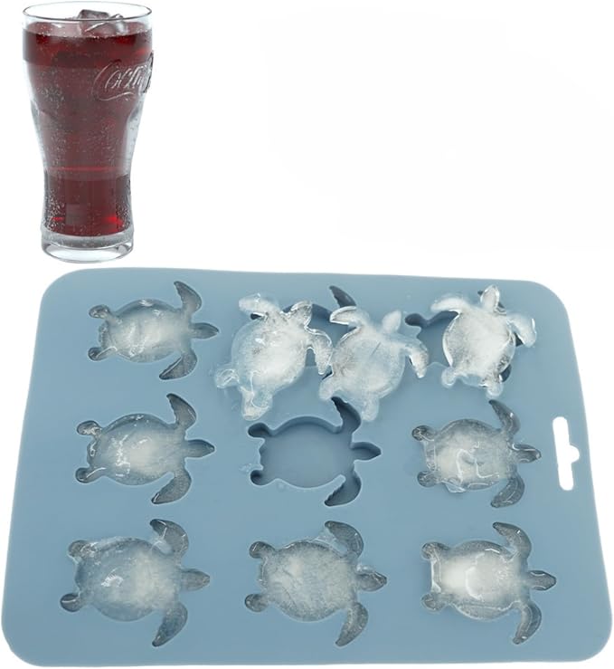 Ice Cube Mold Turtle Shaped Silicone Ice Cube Tray by Wjwumha