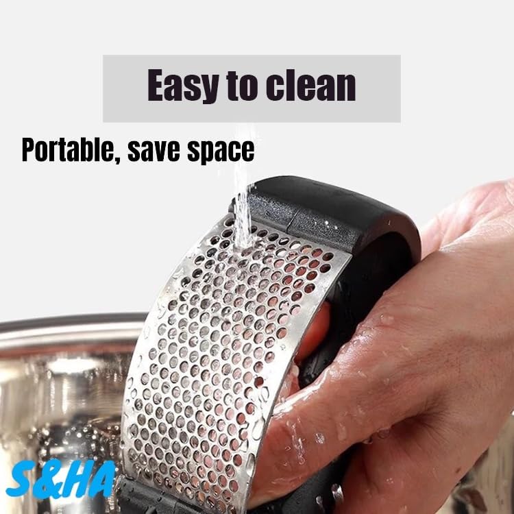 S&HA Stainless Steel Garlic Masher