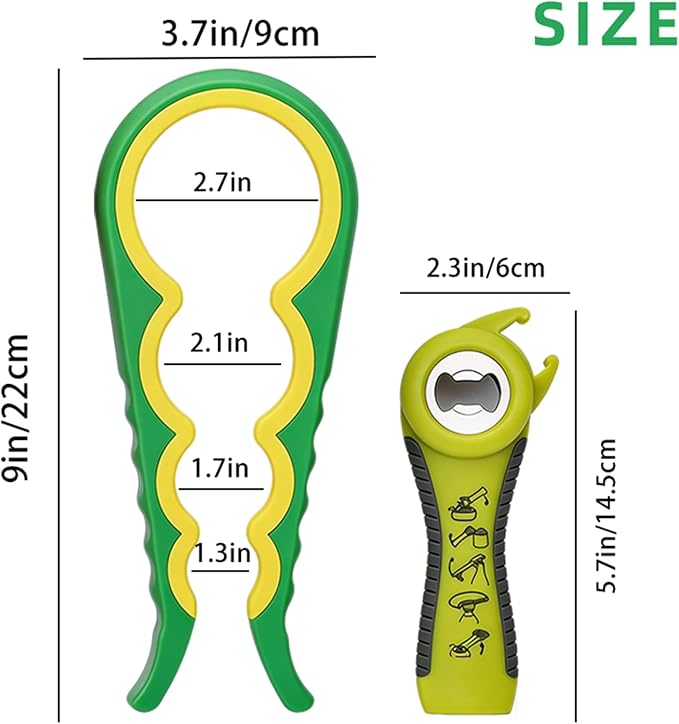 Jar Opener for Seniors with Arthritis, Jar Opener for Weak Hands, 5-in-1 Bottle - Image 2