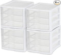 Sterilite 4-Pack 3 Drawer Unit, Stackable Plastic Organizer by Sterilite