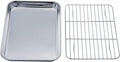 TeamFar Toaster Oven Tray and Rack Set, 9.3’’ x 7’’ x 1’’, Stainless Steel by TeamFar