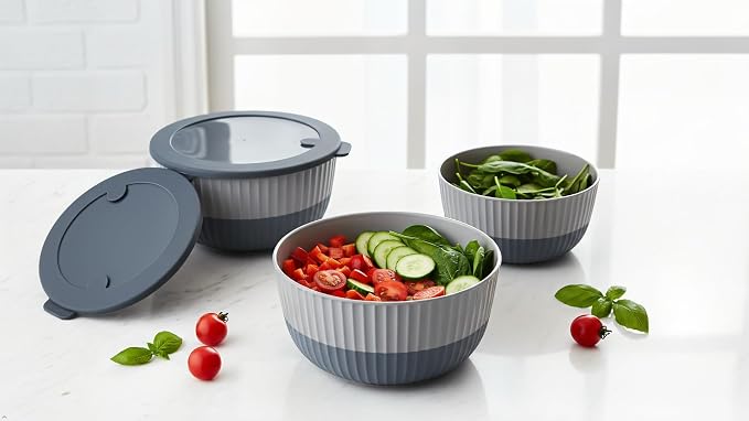 Mixing Bowls with Lids, 8-Piece Airtight Leak-Proof Nesting BPA-Free Bowl Set - Image 7