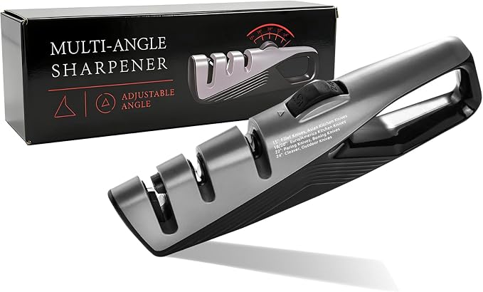 Kitchen Knife Sharpener, 5 Adjustable Sharpening Angles by Pequecom