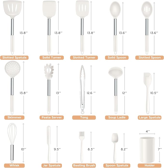 Onader Silicone Kitchen Utensils Set, Includes Heat Resistant Spatula Turner - Image 2