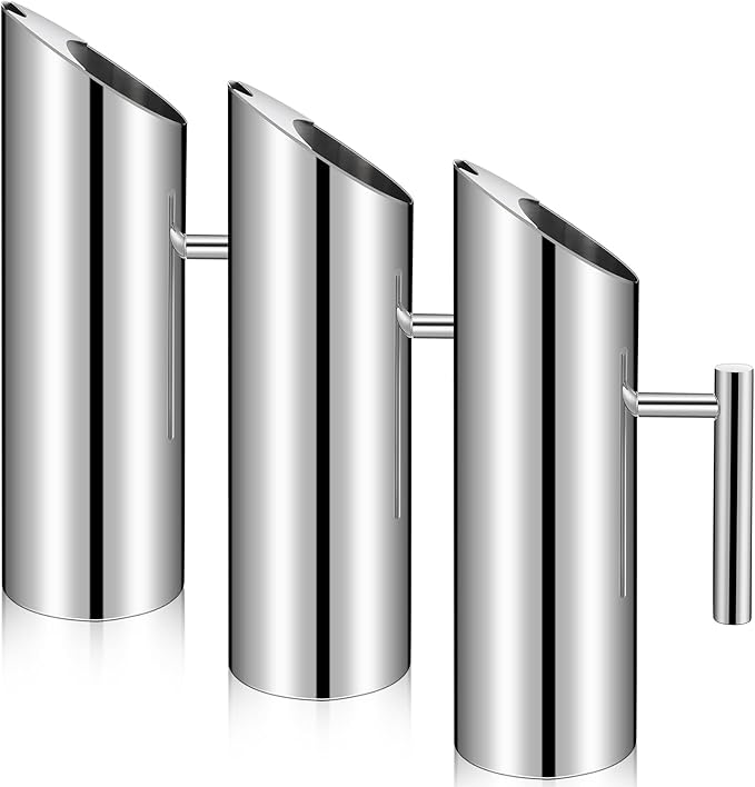 Funnymoom 3 Pack 53oz/1.5l Stainless Steel Water Pitcher Modern Metal Pitcher by Funnymoom