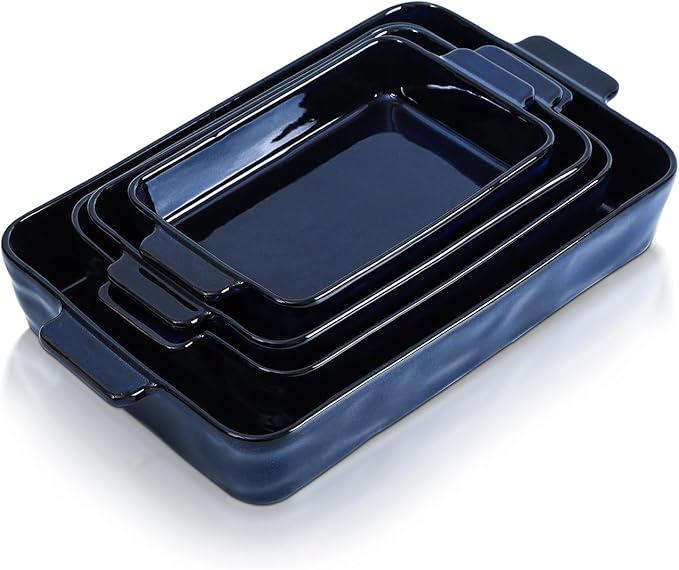 VICRAYS Ceramic Bakeware Set, Porcelain Rectangular Lasagna Pans Casserole Dish by VicraysCeramic