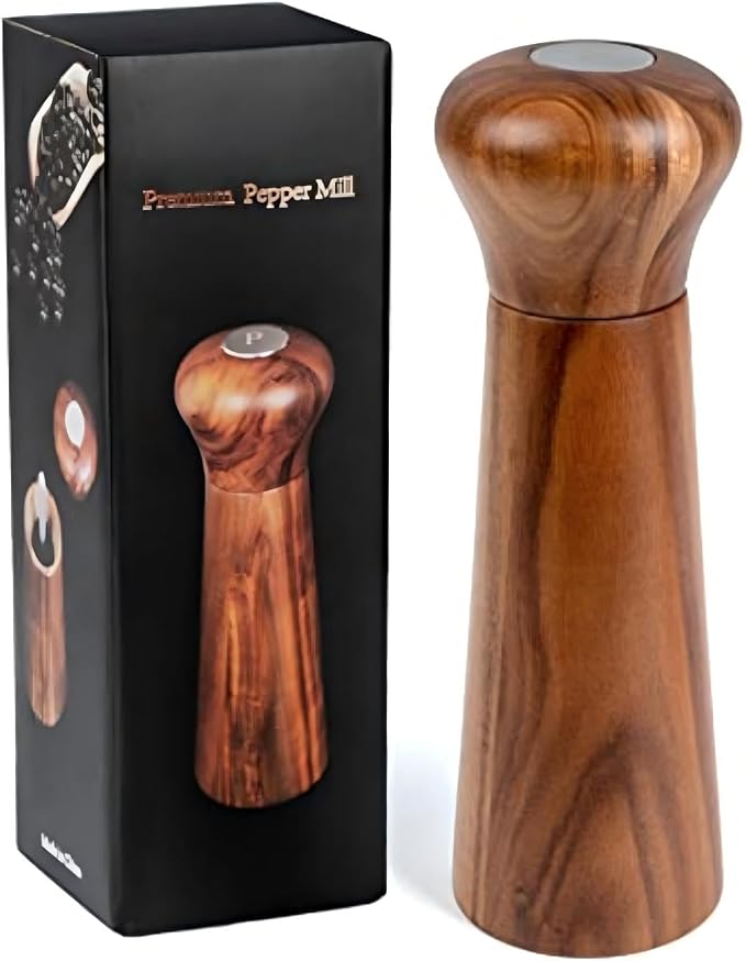 Wooden Salt and Pepper Grinder Set, Pepper Grinder Pepper Mill - Image 8