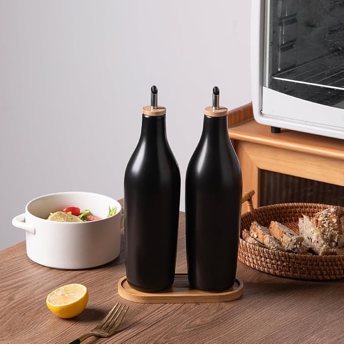 Sweejar Matte Ceramic Olive Oil Dispenser Bottles - Image 4