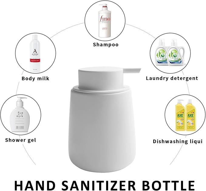 Soap Dispenser Ceramic with Easy-to-Press Pump Hand Lotion Liquid Dispenser - Image 6