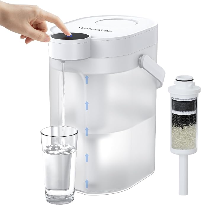 Waterdrop ED06W Electric Water Filter Pitcher, FreshTaste Rechargeable Dispenser by Waterdrop