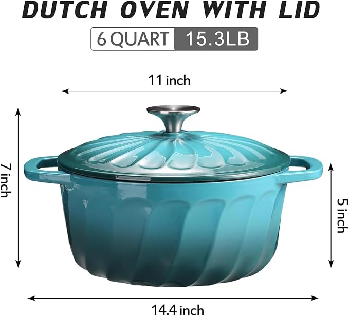 6 QT Enameled Cast Iron Dutch Oven - Image 2