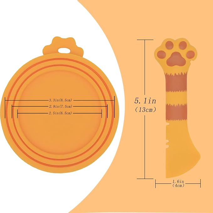 Food Can Spoon & Lids, One Multi-Functional Opener Spatula, Cute Paw Shape Spoon - Image 3