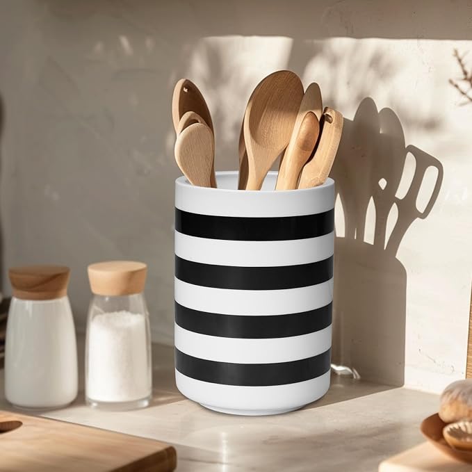 Sunddo Kitchen Utensil Holder, 6.7" Large Utensil Crock, Utensil Holder - Image 7