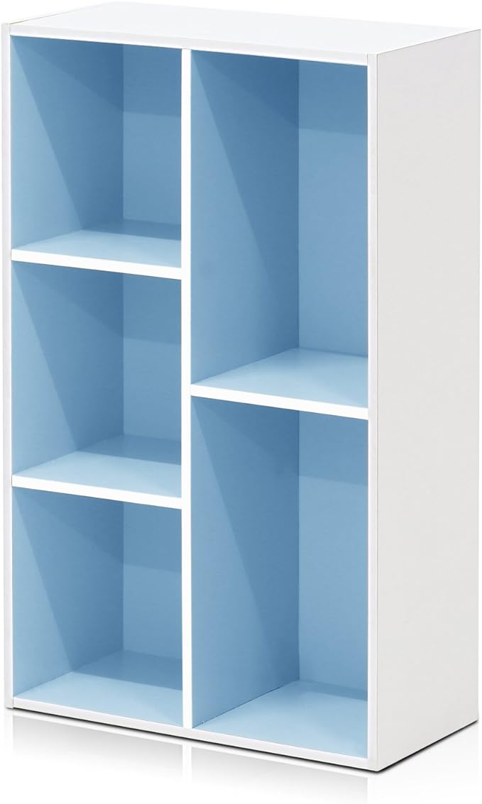 Furinno LUDER Book Shelf, 5-Cube Bookshelf, Reversible Bookcase, 9.4 x 19.5 x by Furinno-FitsYourSpaceFitsYourBudget