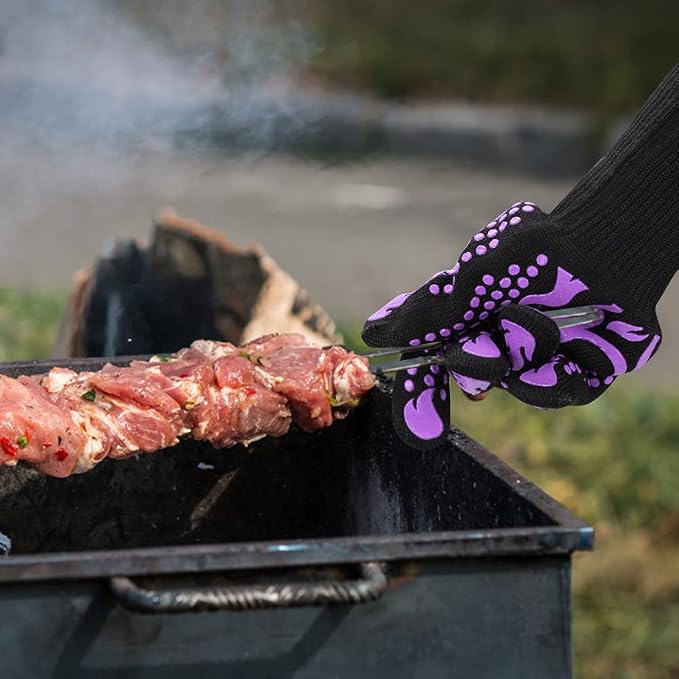 Comsmart BBQ Gloves, 1472 Degree F Heat Resistant Grilling Gloves Silicone - Image 7