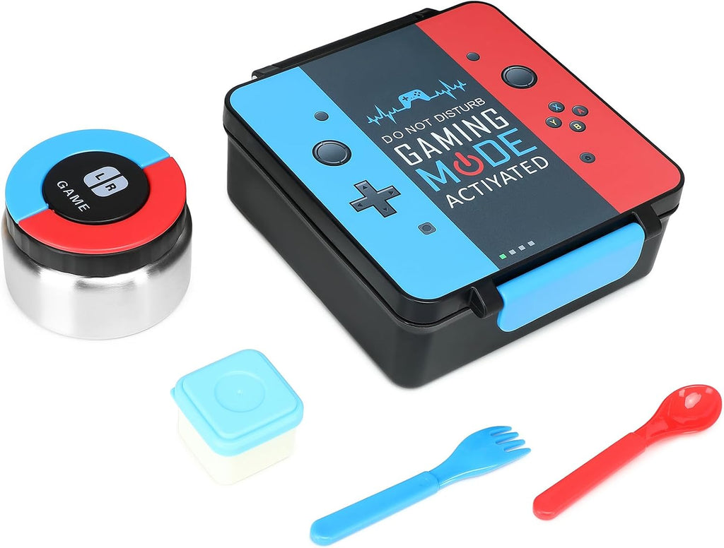 Gamer Bento Lunch Box for Kids, 60 OZ Kids Lunch Box with 8 OZ