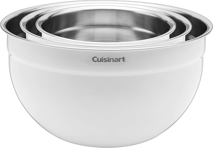 Cuisinart CTG-00-SMBW White Painted Stainless Steel Mixing Bowls - Image 2