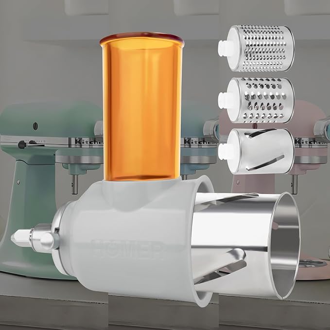 Slicer Shredder Attachment for Kitchenaid Stand Mixer, Cheese Grater Attachment by HOMER