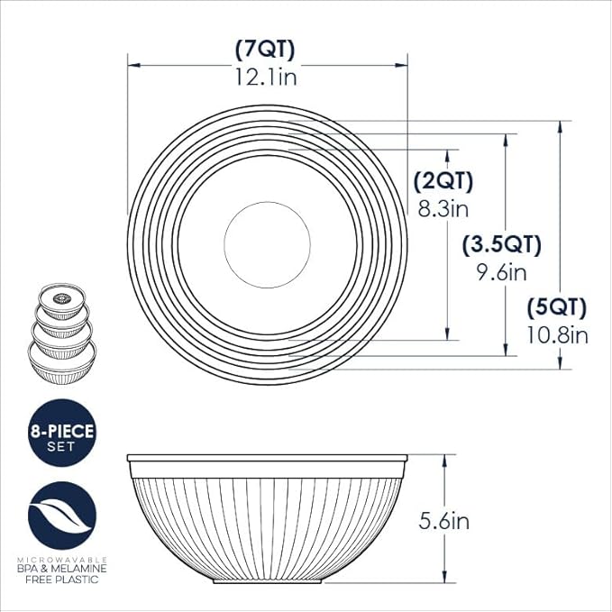 Nordic Ware Prep and Serve Mixing Bowls Set, Glacier White - Image 4