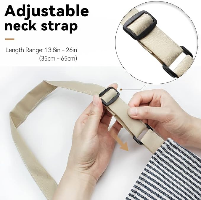 NLUS 2 Pack Kitchen Cooking Aprons, Adjustable Bib Soft Chef Apron - Image 3