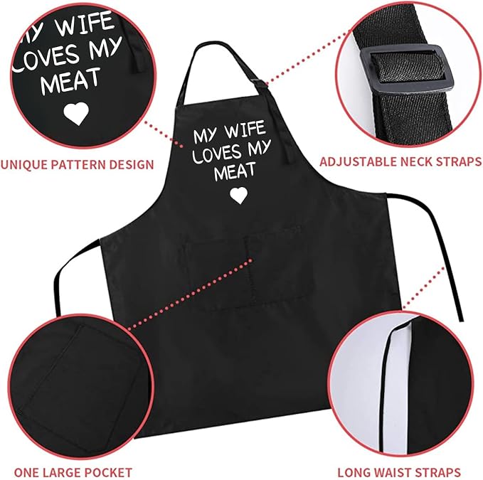 Rosoz Funny BBQ Black Chef Aprons - Image 5