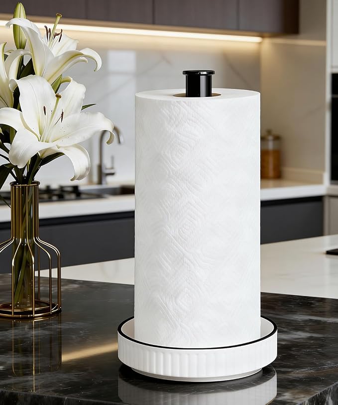 VROOMIUM Paper Towel Holder Countertop, Fits Double to Family Rolls, Elegant - Image 5