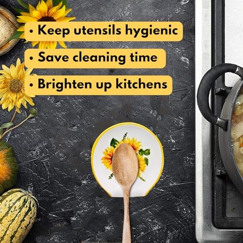 Sunflower Kitchen Decor - Sunflower Spoon Rest, Ceramic Spoon Rest for
