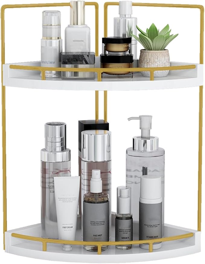 Dorhors 2-Tier Bathroom Counter Organizer, Vanity Counter Corner Shelf by Dorhors