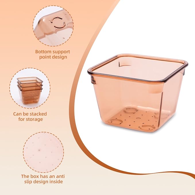 Coffee Acrylic Drawer Organizers Set Storage - Image 5