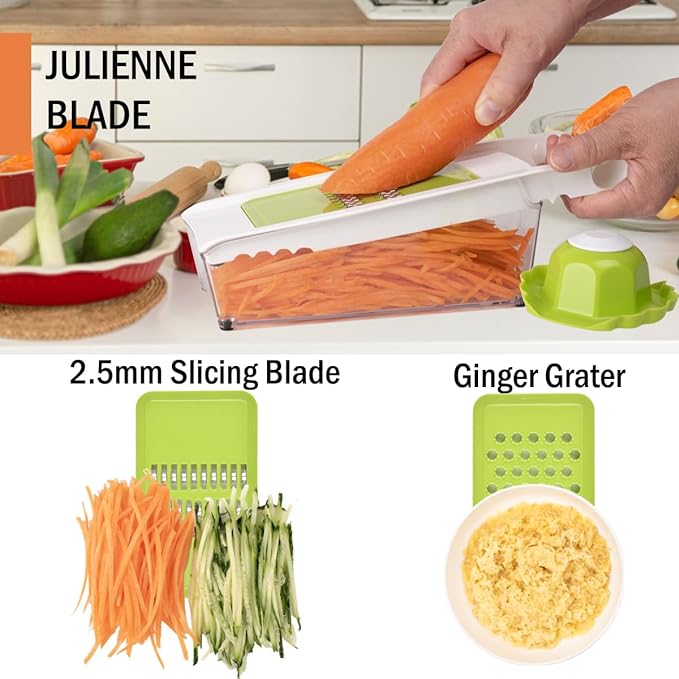 NACOLUS Cheese Grater with Container, 5 In 1 Mandoline Slicer - Image 5