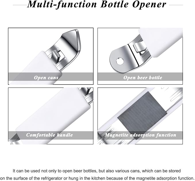 3 Pieces Magnetic Bottle Openers Can Opener Classic Beer Opener Stainless Steel - Image 2