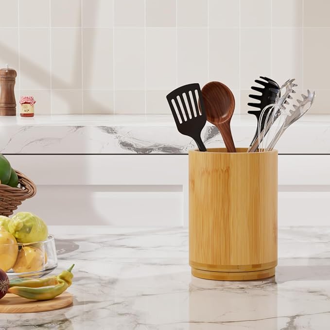 Utensil Holder, Bamboo Kitchen Utensil Holder - Image 7