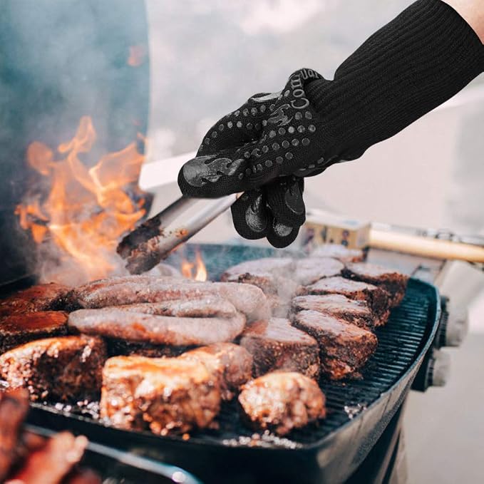 Comsmart BBQ Gloves, 1472 Degree F Heat Resistant Grilling Gloves Silicone - Image 7