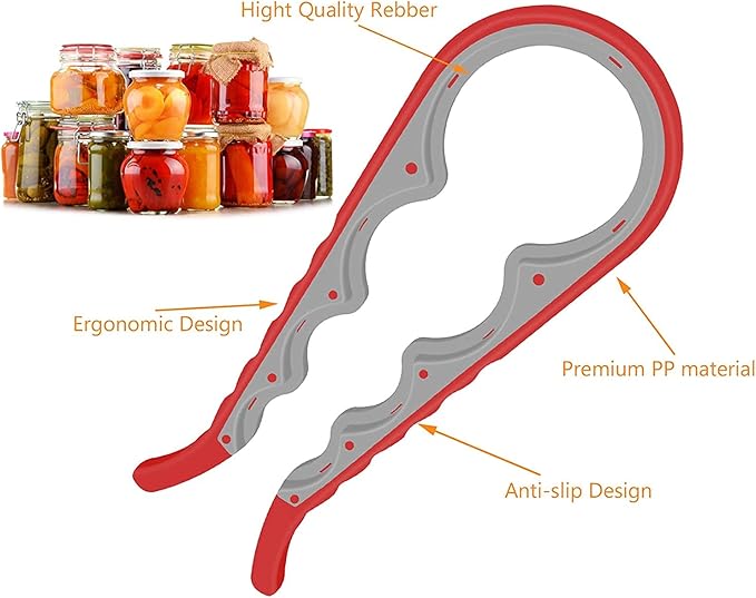 Jar Opener, 5 in 1 Multi Function Can Opener Bottle Opener Kit - Image 6