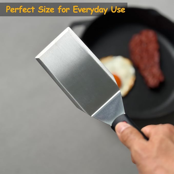 Professional Metal Spatula for Cast Iron Skillets and Flat Top Grills, Full - Image 7