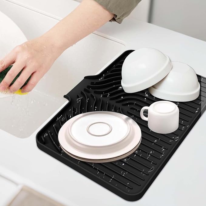 GUUKIN Dish Drying Mat, 17.7" x 11.8 " Drying Matt Kitchen Counter, Non-Slip - Image 7