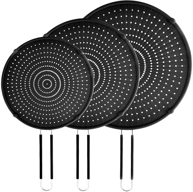 Splatter Screen for Frying Pan, Silicone Grease Splatter Guard, Heat-Resistant by PLACHIDAY
