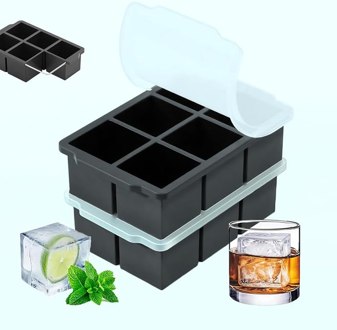 Large Ice Cube Tray for Whiskey, silicone ice cube trays by FVLYRE