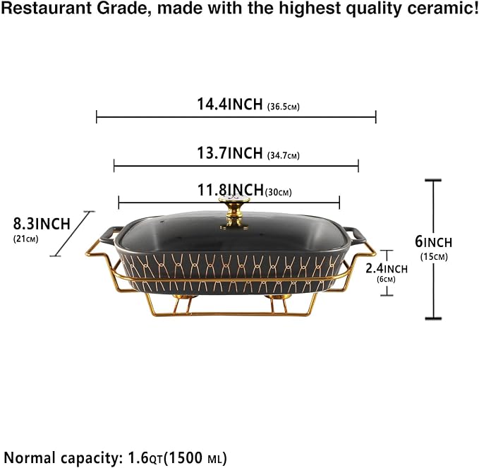11" x 8" Ceramic Rectangular Casserole Dish - Image 2